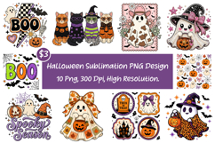 Halloween Sublimation PNG Design, Retro Halloween, PNG Product Image 1