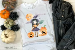 Halloween Sublimation design. Watercolor witch PNG Product Image 2