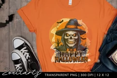 Halloween Sublimation PNG Spooky Skull T-shirt Mug Design Product Image 2