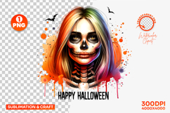 sugar skull girl png, halloween skull girl, sugar skull clipart, spooky girl png, gothic halloween, halloween sublimation, skull art png, printable halloween png, halloween clipart, halloween t shirt design