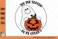 Halloween Jack o lantern, cute ghost svg, Halloween clipart, Tis the season to be spooky