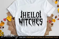 Hello Witches SVG PNG EPS DXF Spooky T-shirt Halloween Sign Product Image 1