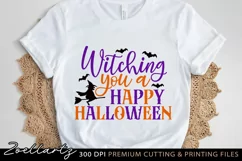 Witching You A Happy Halloween SVG PNG EPS DXF Spooky Sign Product Image 3