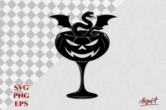 Horror spooky wine glass silhouette SVG Halloween clipart Product Image 1
