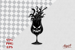 Horror wine glass silhouette SVG Halloween clipart spooky Product Image 1