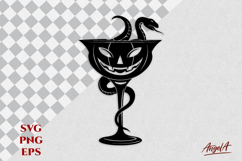 Spooky wine glass silhouette SVG scary Halloween clipart Product Image 1