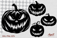 Pumpkin with jack o lantern face SVG Scary Halloween clipart Product Image 1