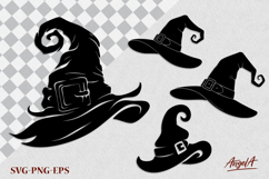 Witch hat SVG silhouette Scary Halloween clipart Product Image 1