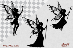 Butterfly fairy silhouette SVG Fantasy clipart Product Image 1