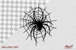 Spider web SVG, Silhouette of spider Halloween clipart PNG Product Image 3