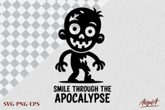 Halloween clipart SVG, scary face, funny zombie silhouette, Product Image 4