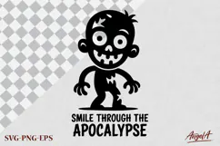 Halloween clipart SVG, scary face, funny zombie silhouette, Product Image 4