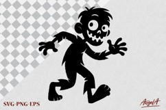 Halloween clipart SVG, scary face, funny zombie silhouette, Product Image 2