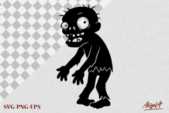Halloween clipart SVG, scary face, funny zombie silhouette, Product Image 3