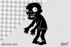 Halloween clipart SVG, scary face, funny zombie silhouette, Product Image 3