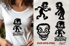 Halloween clipart SVG, scary face, funny zombie silhouette, Product Image 1