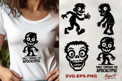 Halloween clipart SVG, scary face, funny zombie silhouette, Product Image 1