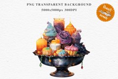 Halloween Sweets Spooky Food Clipart PNG Scrapbooking Junkk Fairy Tale Art Image Watercolor Transparent Print illustration sublimation creepy printable digital