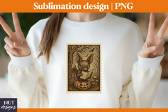 Post Stamp Halloween tote bag Retro Baby Bat sublimation Product Image 3