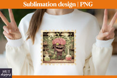 Post Stamp Halloween tote bag Crazy Brain Monster spooky Product Image 3
