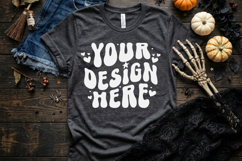 Blank Halloween Tee Mockup | Fall Clothing Product Photo Product Image 1