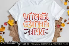 Witches Gather Here Spooky Halloween Sign SVG PNG EPS DXF Product Image 5