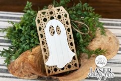 Halloween Ghost Rattan Tags Glowforge SVG | Fall Design Product Image 3