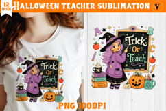 Cute Halloween Teacher sublimation | Trick or Teach design Product Image 1