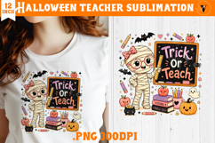 Cute Halloween Teacher sublimation | Trick or Teach design Product Image 1