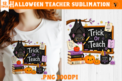 Cute Halloween Teacher sublimation | Trick or Teach design Product Image 1