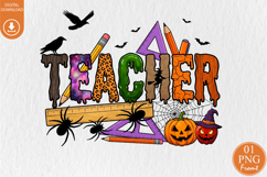 Halloween Teacher PNG, Halloween School Sublimation Product Image 1
