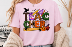 Halloween Teacher PNG, Spooky Season School Sublimation Product Image 4