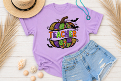 Halloween Teacher Pumpkin PNG, Spooky School Sublimation Product Image 3