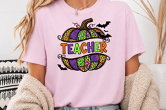Halloween Teacher Pumpkin PNG, Spooky School Sublimation Product Image 4