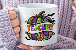Halloween Teacher Pumpkin PNG, Spooky School Sublimation Product Image 5