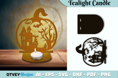 Halloween Tealight Candle Holder Laser Cut Product Image 1