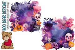Watercolor Halloween Theme Background clipart Product Image 1