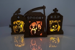 Halloween Tombstone Candle Holders - Spooky Lantern Template Product Image 2