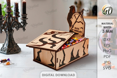 Halloween Tombstone Candy Box Laser Cut. Treat Box SVG Product Image 1