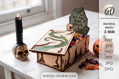 Halloween Tombstone Candy Box Laser Cut. Treat Box SVG Product Image 1
