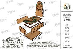Halloween Tombstone Candy Box Laser Cut. Treat Box SVG Product Image 2