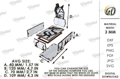 Halloween Tombstone Candy Box Laser Cut. Treat Box SVG Product Image 2