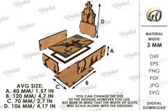 Halloween Tombstone Candy Box Laser Cut. Treat Box SVG Product Image 2