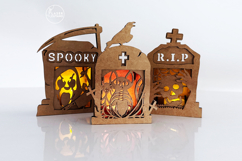 Halloween Tombstone Candle Holders - Spooky Lantern Template Product Image 5