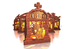 Halloween Tombstone Candle Holders - Spooky Lantern Template Product Image 10