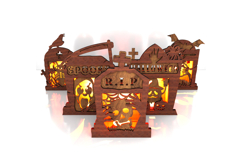 Halloween Tombstone Candle Holders - Spooky Lantern Template Product Image 8