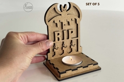 Halloween Tombstone Candle Holders | Tea Light Lanterns Product Image 7