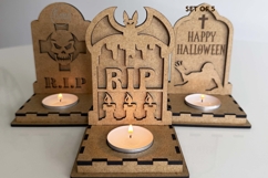 Halloween Tombstone Candle Holders | Tea Light Lanterns Product Image 5