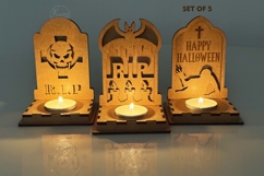 Halloween Tombstone Candle Holders | Tea Light Lanterns Product Image 6