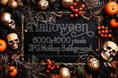 Halloween Mockup, 6000x4000 Halloween Top View Table, d16 Product Image 1